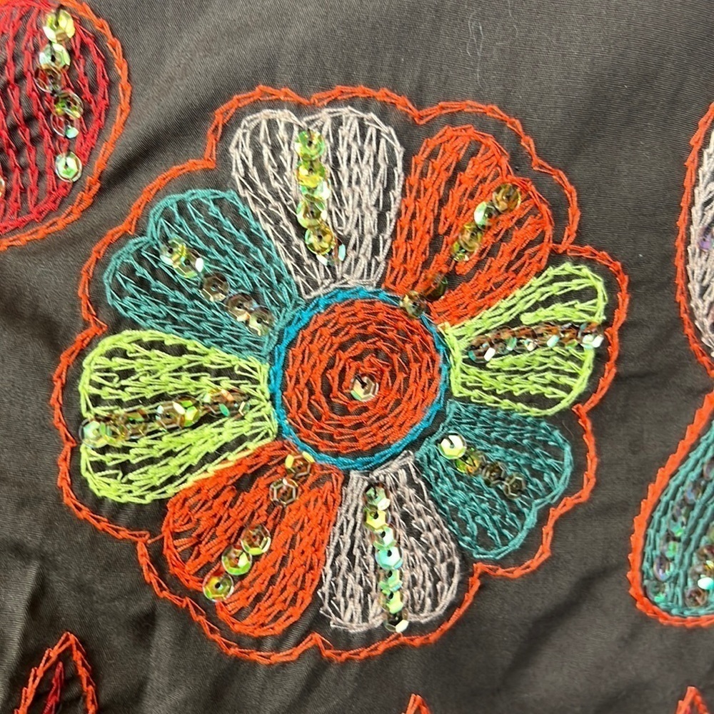 Skirt Embroidered Sequin Retro Boho Planet Funk - Picture 3 of 8
